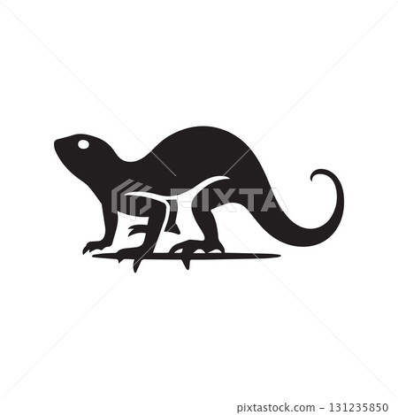 Minimal lizard home logo representing natural balance and modern eco living concept 131235850