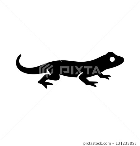 Strong gecko home silhouette perfect for nature resorts and green construction brands 131235855