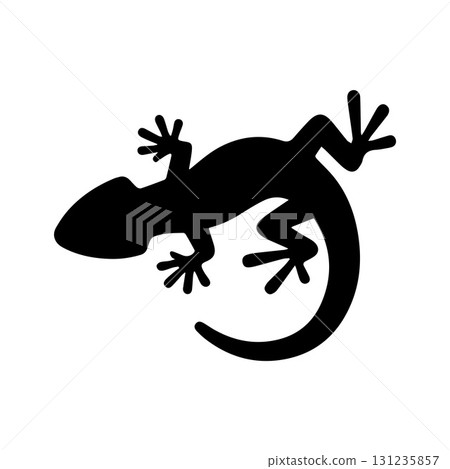 Elegant lizard silhouette perfect for eco villas and sustainable lifestyle branding 131235857