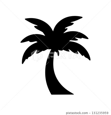 Minimalist palm tree icon representing vacation, relaxation and coastal lifestyle brand Minimalist palm tree icon representing vacation, relaxation and coastal lifestyle brand 131235959