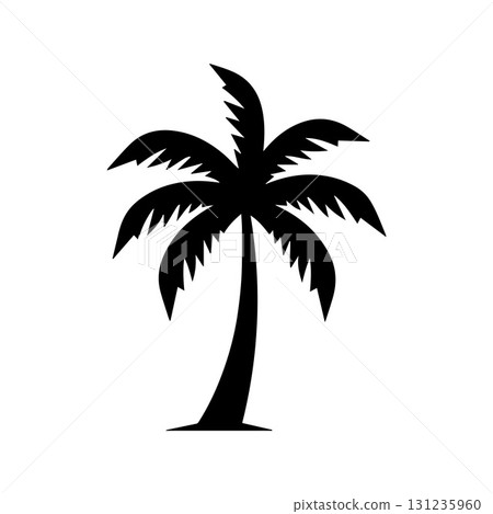 Minimal palm tree icon symbolizing beach resort, ocean breeze and natural beauty Minimal palm tree icon symbolizing beach resort, ocean breeze and natural beauty 131235960