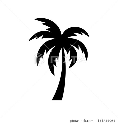 Minimal palm tree vector symbol for summer fashion, tropical drinks and beachwear Minimal palm tree vector symbol for summer fashion, tropical drinks and beachwear 131235964