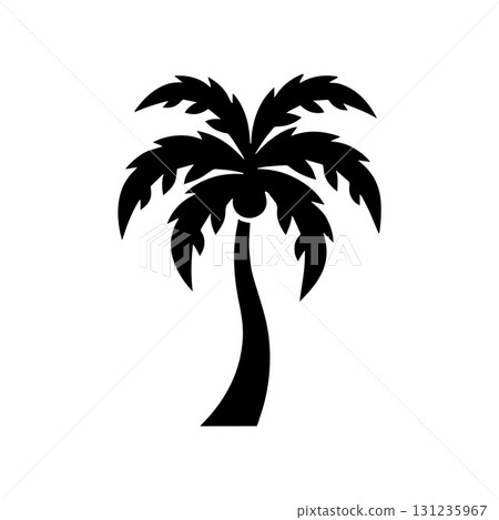 Stylish palm tree logo representing luxury tropical resort, spa and wellness retreats Stylish palm tree logo representing luxury tropical resort, spa and wellness retreats 131235967