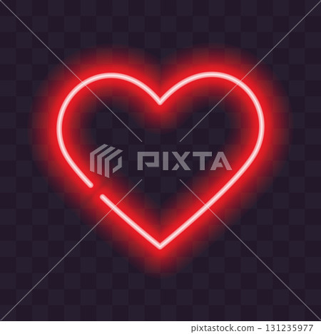 Neon Heart with Broken Contour Valentines Day Glowing Frame border Greeting Copy space Template idea Neon Heart with Broken Contour Valentines Day Glowing Frame border Greeting Copy space Template idea 131235977