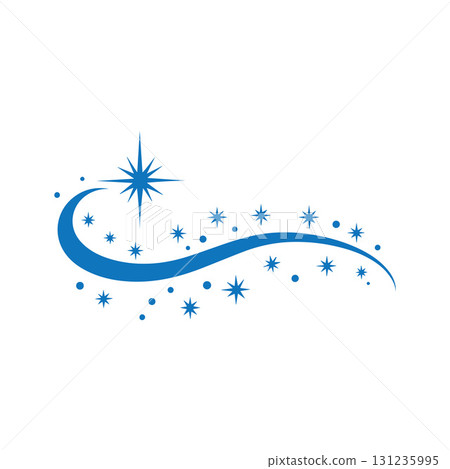 Simple line art cleaning logo representing modern janitorial services and clean interiors 131235995