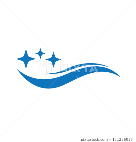 Professional janitorial and housekeeping logo design with clean elegant look and shining sparkle Professional janitorial and housekeeping logo design with clean elegant look and shining sparkle 131236055