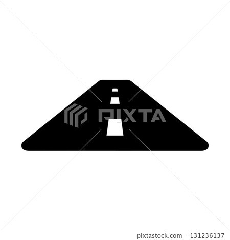 Creative minimalist highway logo design with clean circular road concept 131236137