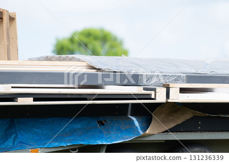 Wooden material for building a gazebo. 131236339