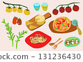 Italian food illustration set 131236430
