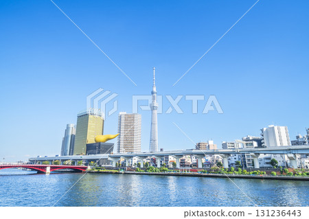東京城市景觀：從隅田川露台眺望晴空塔 [東京都台東區 - 隅田區] 131236443