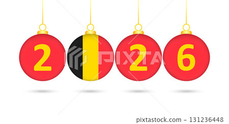 Belgium Flag Christmas Balls 2026 Decoration. 131236448