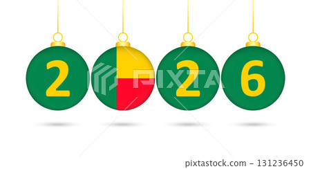 Benin Flag Christmas Balls 2026 Decoration. Benin Flag Christmas Balls 2026 Decoration. 131236450