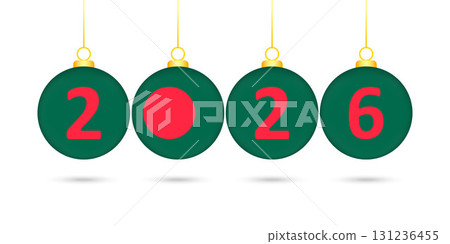 Bangladesh Flag Christmas Balls 2026 Decoration. 131236455