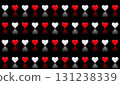 Red and white heart wallpaper material 131238339