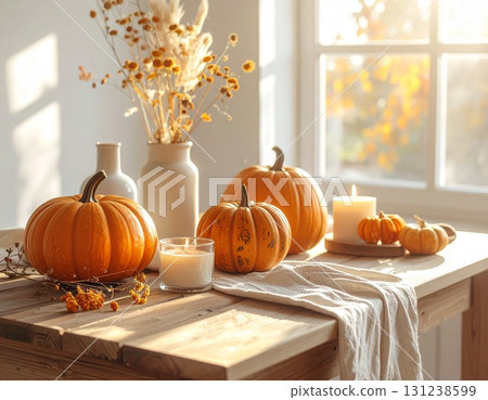 Autumn Fabric and Nature Display Autumn Fabric and Nature Display 131238599