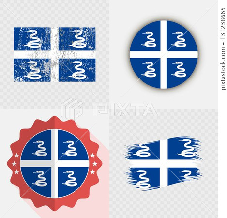 Martinique National Flag Icon Collection. Martinique National Flag Icon Collection. 131238665