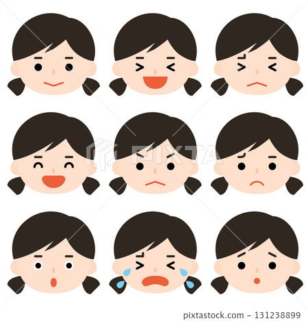 Girl with various expressions 131238899