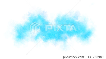 Light blue smoke cloud on transparent background spreading horizontally in the air with soft texture and realistic motion 131238989