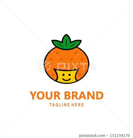 cute and attractive orange mascot logo 131239170