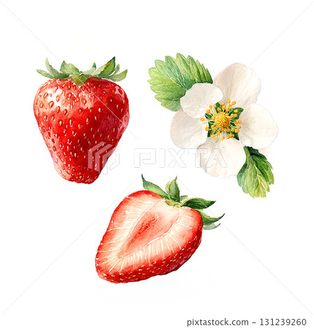 可愛的草莓水彩插圖 生成式 AI 可愛的草莓水彩插圖 生成式 AI 131239260