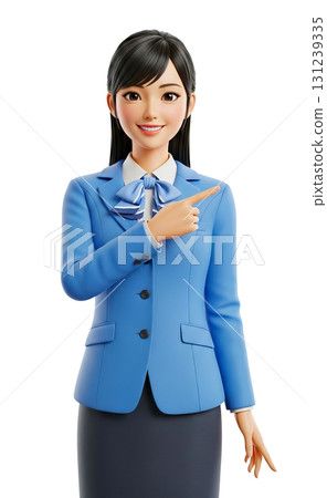 指向姿勢的微笑的女孩 指向姿勢的微笑的女孩 131239335