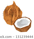 Paper-cut style coconut 131239444