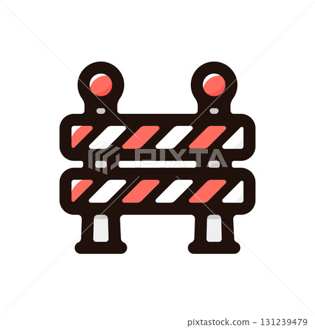 Traffic control, road closure block illustration icon (safety, site, construction material) Traffic control, road closure block illustration icon (safety, site, construction material) 131239479