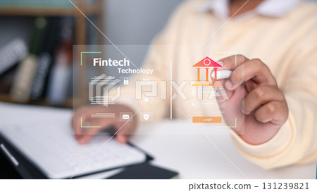 Fintech Technology and Digital Banking Login Interface for Online Finance Security Fintech Technology and Digital Banking Login Interface for Online Finance Security 131239821