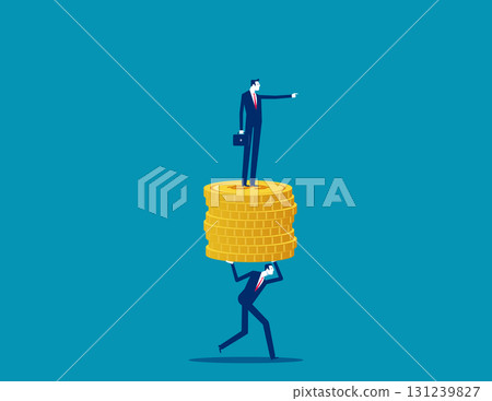 Bad. Business leader use employee carrying gand increase business graph Bad. Business leader use employee carrying gand increase business graph 131239827