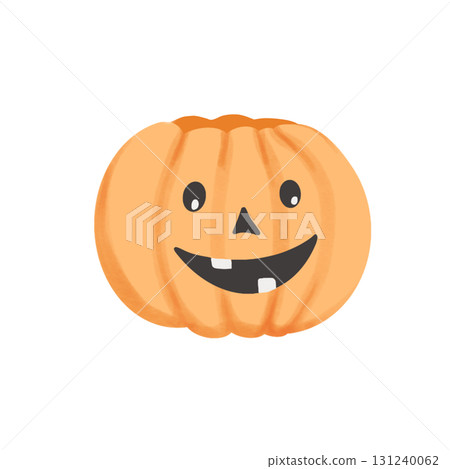 Halloween Pumpkin head. Cute smiling and scary Jack O Lantern monster. Holidays cartoon creepy spooky character. Hand drawn illustration isolated on a background. For Halloween party designs. Halloween Pumpkin head. Cute smiling and scary Jack O Lantern monster. Holidays cartoon creepy spooky character. Hand drawn illustration isolated on a background. For Halloween party designs. 131240062