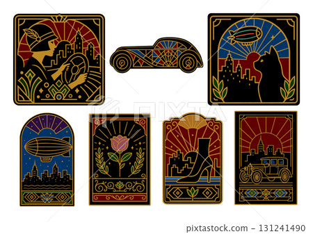 Art Deco Illustration of City, a dream city 131241490