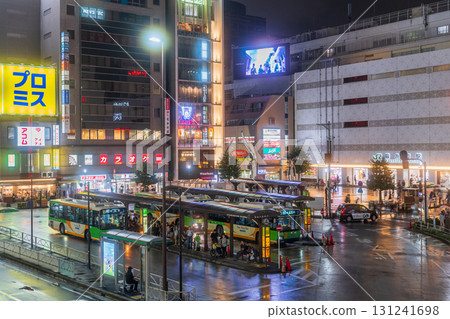 Tokyo: City night view in front of Kinshicho Station 131241698