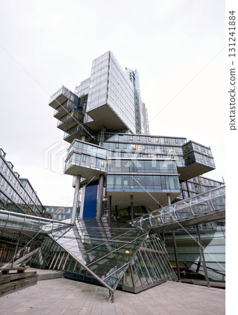 Futuristic modern office building exterior 131241884