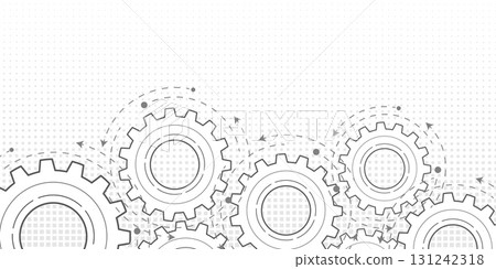 Gears .Rotating mechanism of round parts .Machine technology. Vector illustration. 131242318