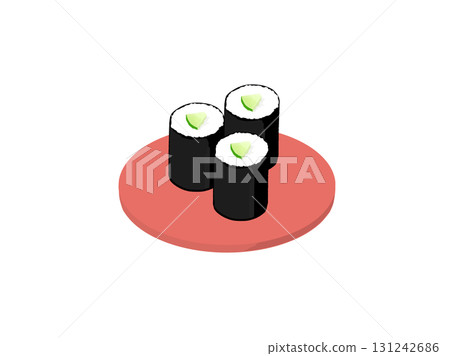 Thin sushi rolls, kappa rolls, cucumber rolls Thin sushi rolls, kappa rolls, cucumber rolls 131242686