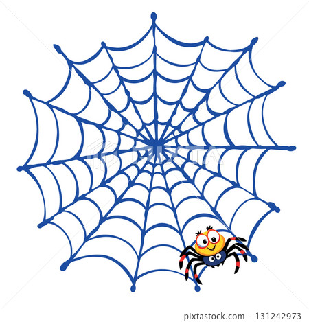 Vsai cartoon spider weaving blue web for halloween party decoration Vsai cartoon spider weaving blue web for halloween party decoration 131242973