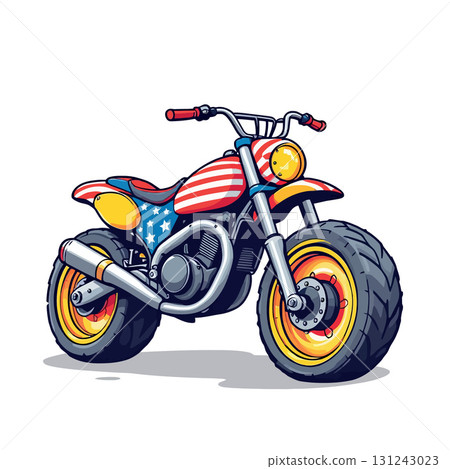 Vsai american style motorcycle celebrating usa patriotism with stars and stripes design 131243023
