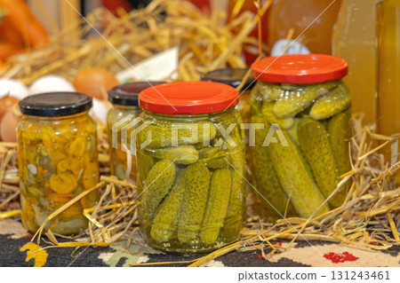 Pickled Cucumbers in Jars Pickled Cucumbers in Jars 131243461