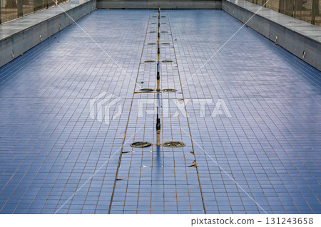 Empty Blue Fountain 131243658