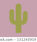 Cactus vector minimal flat style green saguaro on pink background, stock vector 131243919