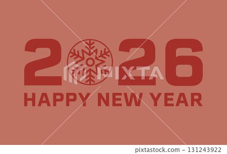 2026 happy new year vector with snowflake icon and bold red text stock vector 2026 happy new year vector with snowflake icon and bold red text stock vector 131243922