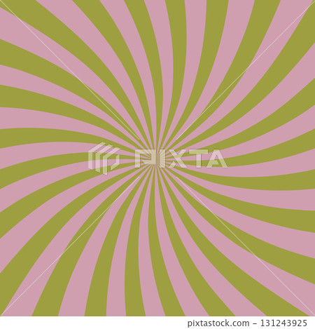 Spiral pattern vector, retro radial burst in olive green and pastel pink stock vector 131243925