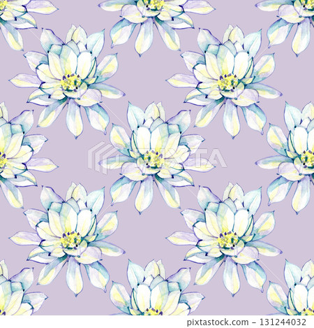 White epiphillum oxypetallim botanical flowers. Wild spring leaf wildflower. Watercolor illustration set. Watercolour drawing aquarelle. Seamless background pattern. Fabric wallpaper print texture. 131244032