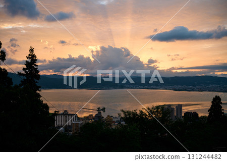 Evening view of Lake Suwa Evening view of Lake Suwa 131244482