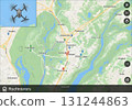 airplane flying on the world map 131244863