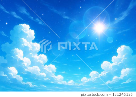 Blue sky, mysterious, fantastical, anime style 131245155