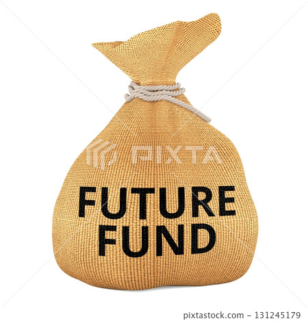 Future fund, money bag. 3D rendering 131245179