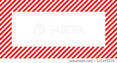 Warning sign with red and white diagonal lines. Attention, danger or caution symbol. Construction site signage, road safety notice, hazard banner, security alert shield. Vector illustration 131245279