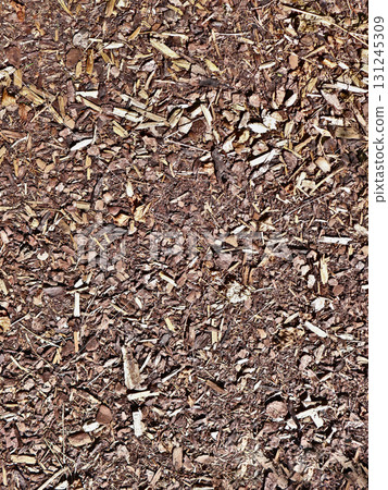 Mulch Ground Cover Of Wood Chips And Bark For Garden Landscaping And Pathways Mulch Ground Cover Of Wood Chips And Bark For Garden Landscaping And Pathways 131245309