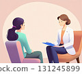 一名正在接受諮詢的女士 131245899